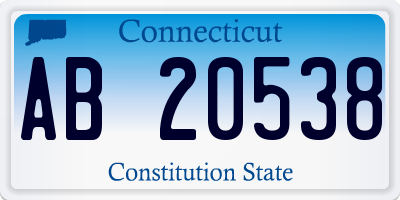 CT license plate AB20538