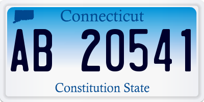 CT license plate AB20541