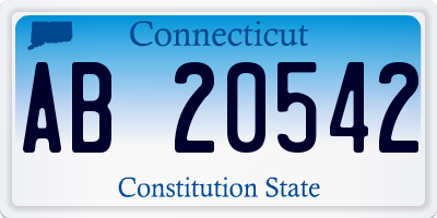 CT license plate AB20542