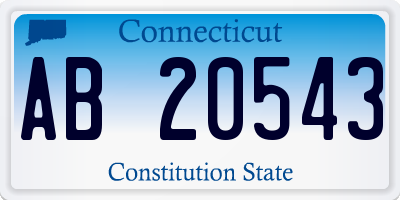 CT license plate AB20543