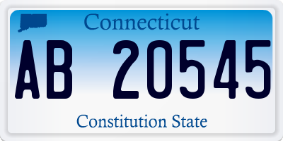 CT license plate AB20545