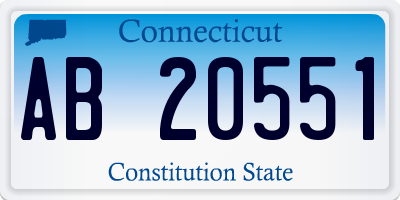 CT license plate AB20551
