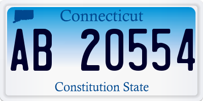 CT license plate AB20554