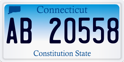 CT license plate AB20558