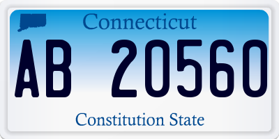 CT license plate AB20560