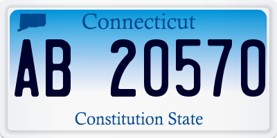 CT license plate AB20570