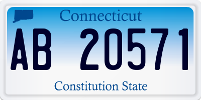 CT license plate AB20571