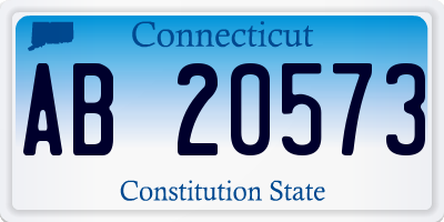 CT license plate AB20573