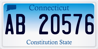 CT license plate AB20576
