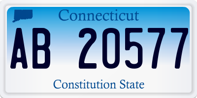 CT license plate AB20577
