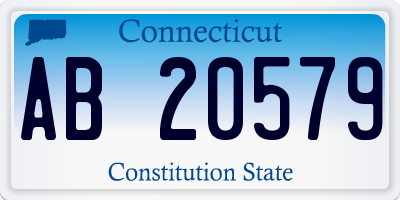 CT license plate AB20579