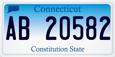 CT license plate AB20582