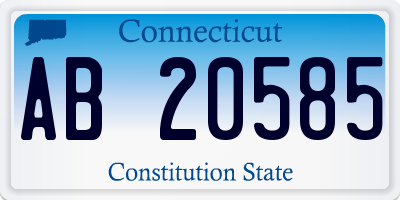 CT license plate AB20585