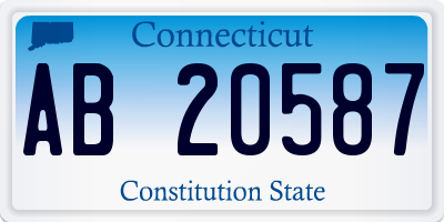 CT license plate AB20587