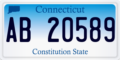 CT license plate AB20589