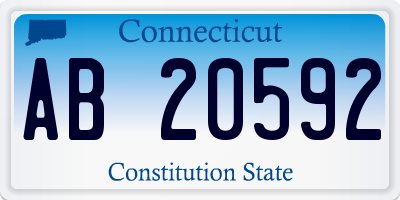 CT license plate AB20592
