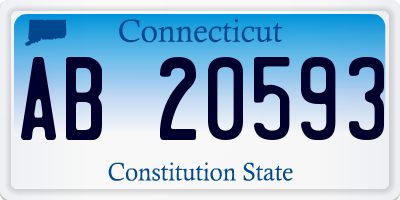 CT license plate AB20593