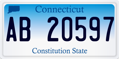 CT license plate AB20597