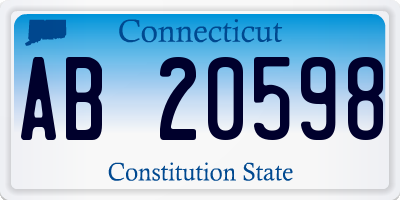 CT license plate AB20598