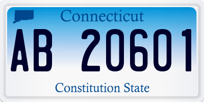 CT license plate AB20601