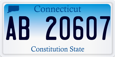 CT license plate AB20607