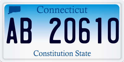 CT license plate AB20610