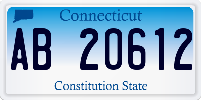 CT license plate AB20612