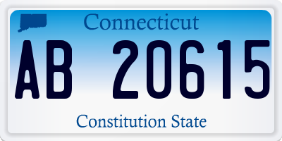 CT license plate AB20615