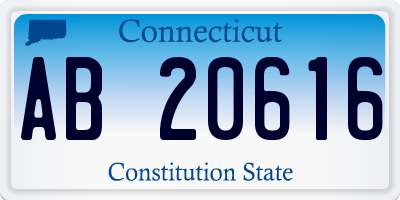 CT license plate AB20616