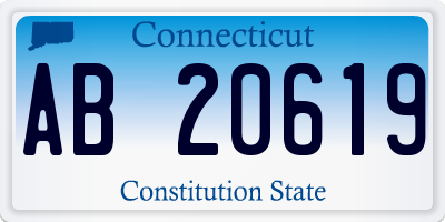 CT license plate AB20619