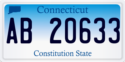 CT license plate AB20633