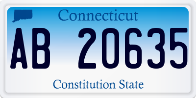 CT license plate AB20635
