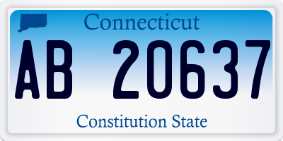 CT license plate AB20637