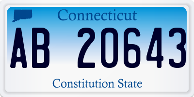 CT license plate AB20643