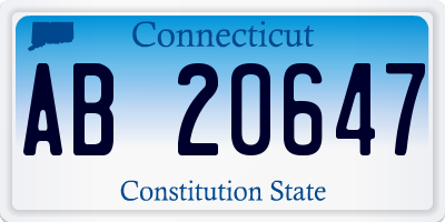 CT license plate AB20647