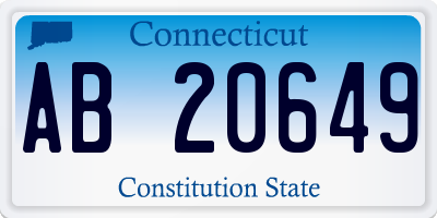 CT license plate AB20649