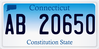 CT license plate AB20650