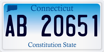 CT license plate AB20651