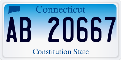 CT license plate AB20667