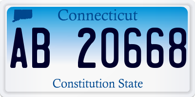 CT license plate AB20668