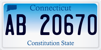 CT license plate AB20670