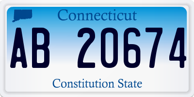 CT license plate AB20674