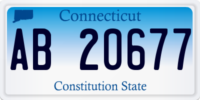CT license plate AB20677