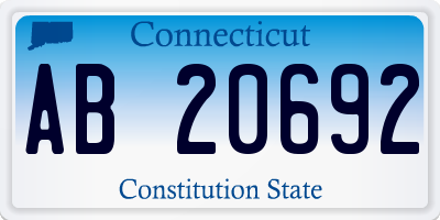 CT license plate AB20692