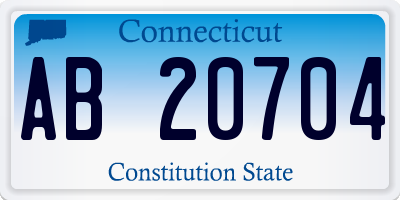 CT license plate AB20704