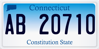 CT license plate AB20710