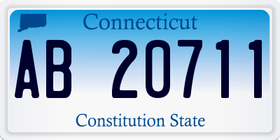 CT license plate AB20711