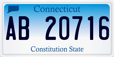 CT license plate AB20716