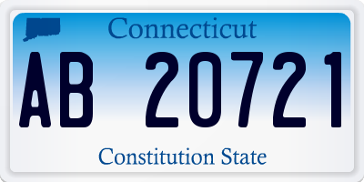 CT license plate AB20721