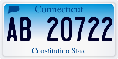 CT license plate AB20722